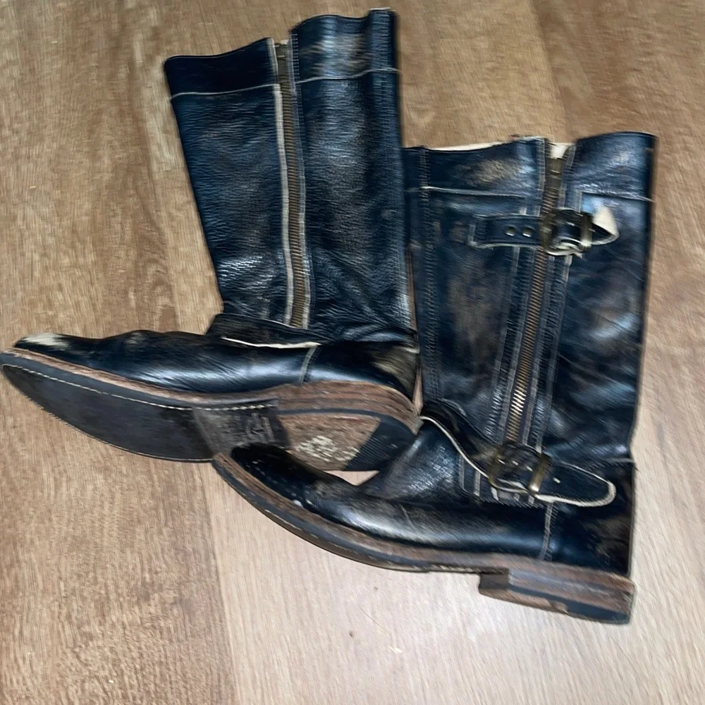 Bed Stu Gogo Lug women's moto-style boots, featuring dual buckles 7 - Picture 6 of 8